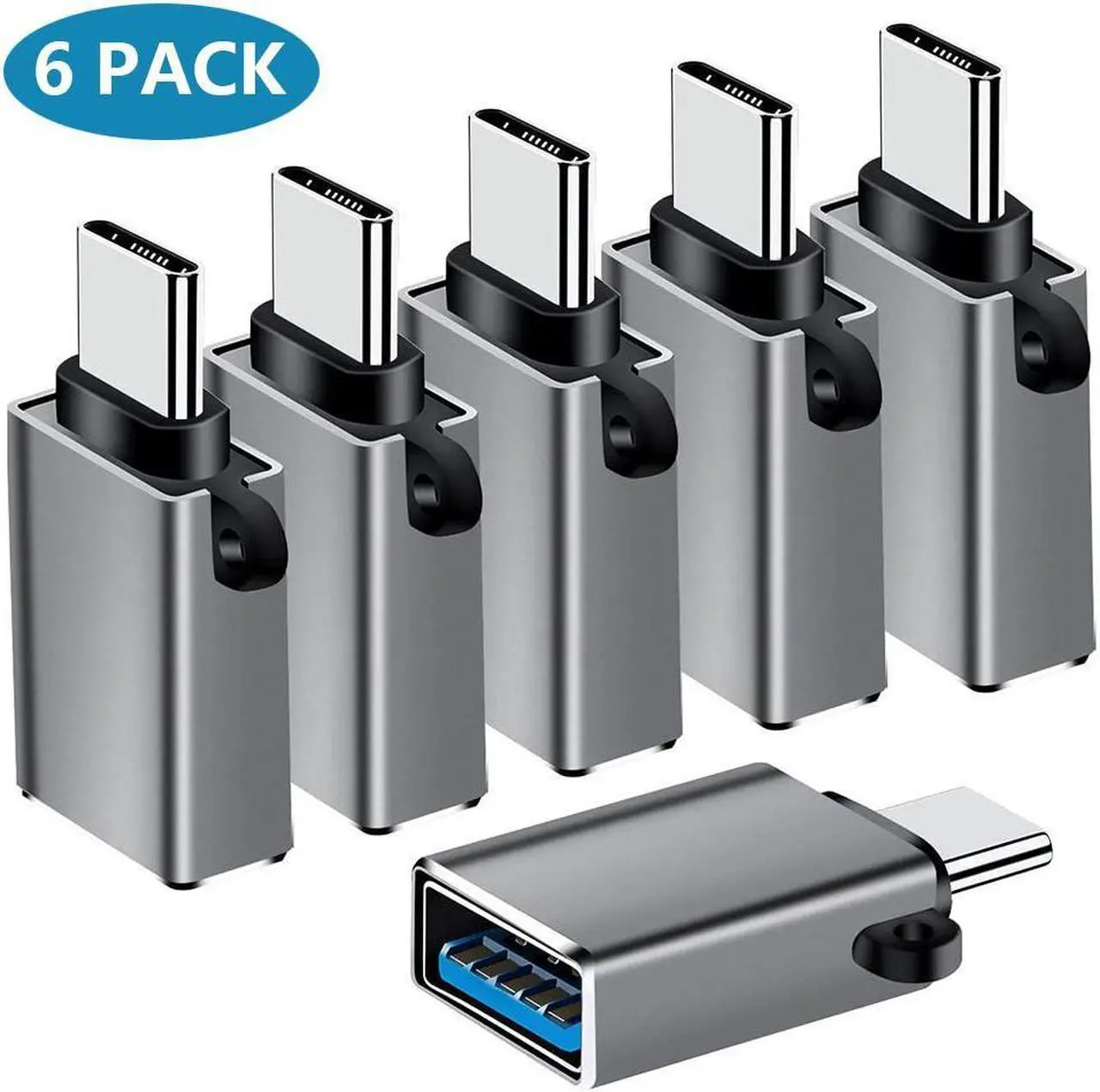 Main image of [6 PACK] USB C to USB Adapter,USB to USB C Adapter, USB 3.0 USB A to USB C Adapter, USB Female to USB C Male,USB C Adapter to USB for Mac-Book Pro/Air 2020 2019 2018, Galaxy S20+ and More