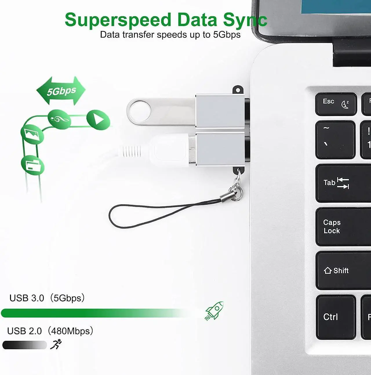 Alt view image 3 of 7 - [6 PACK] USB C to USB Adapter,USB to USB C Adapter, USB 3.0 USB A to USB C Adapter, USB Female to USB C Male,USB C Adapter to USB for Mac-Book Pro/Air 2020 2019 2018, Galaxy S20+ and More