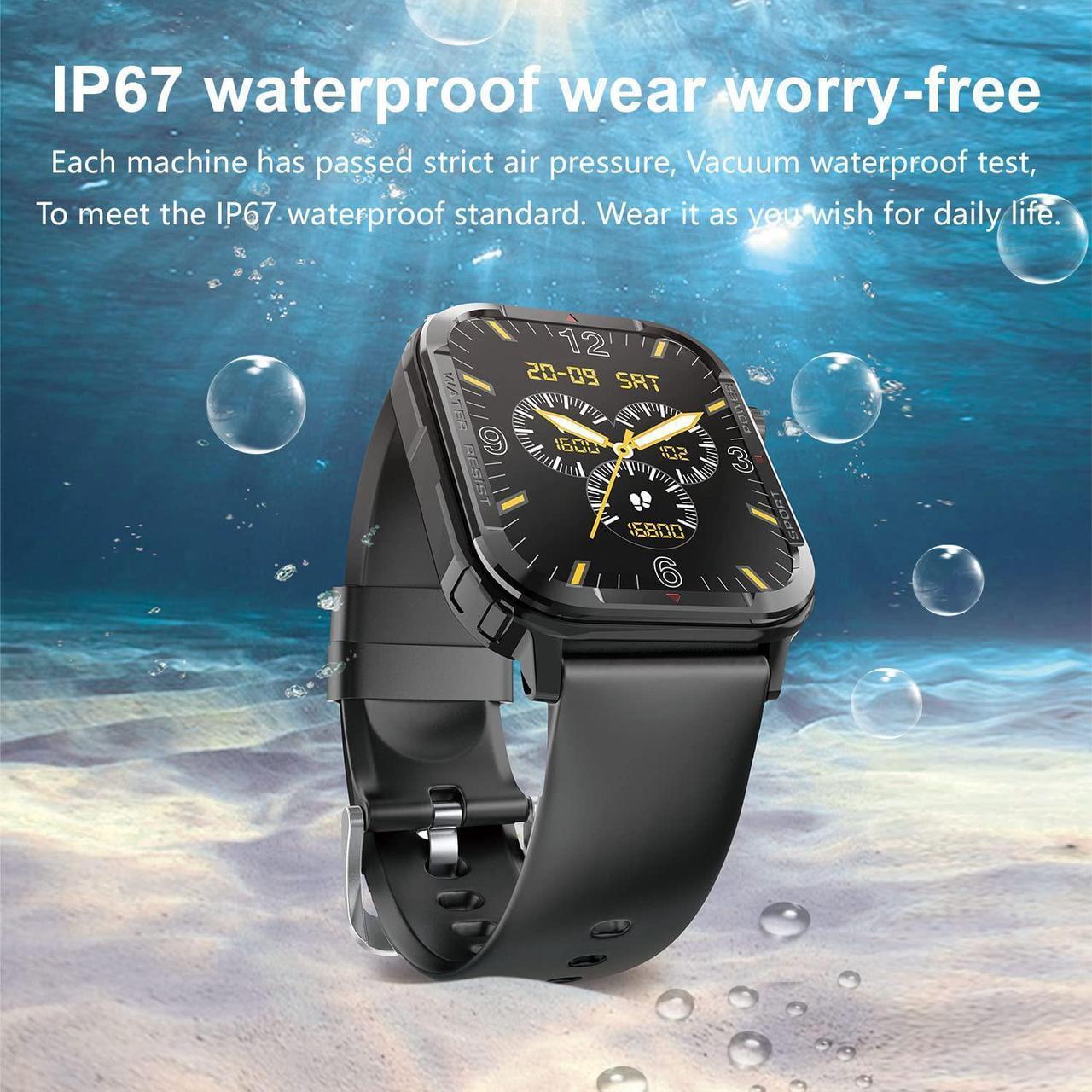Alt view image 6 of 7 - Smart Watches for Men - 1.85" Fitness Tracker with Rugged Bumper (Answer/Make Call) Smartwatch for Android Phones iPhone Outdoor Sports Watches Heart Rate Blood Pressure Monitor