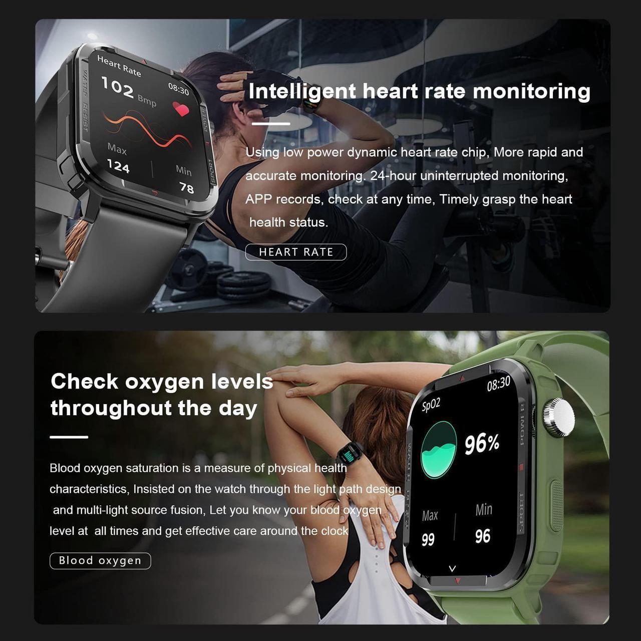 Alt view image 7 of 7 - Smart Watches for Men - 1.85" Fitness Tracker with Rugged Bumper (Answer/Make Call) Smartwatch for Android Phones iPhone Outdoor Sports Watches Heart Rate Blood Pressure Monitor