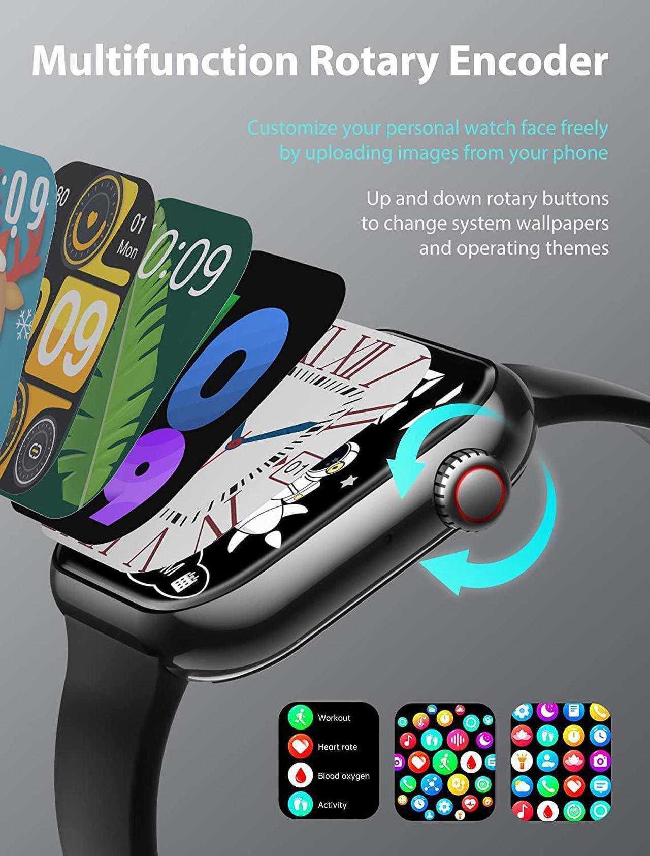 Alt view image 7 of 7 - 1.91'' Smart Watch for Men Women, Answer/Make Call, 50+ Sports Modes, Fitness Tracker with SpO2/Heart Rate/Sleep Monitor, Voice Assistant, Smartwatch for iPhone iOS Android, Step Calorie and More