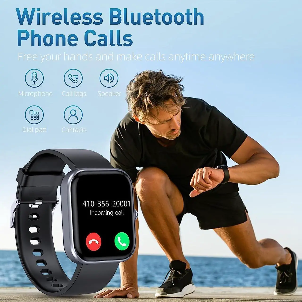 Alt view image 2 of 7 - Smart Watch (Answer/Make Call), 2-Inch Fitness Tracker 100+ Sports Modes, Smart Watches for Men Women IP67 Waterproof, Smartwacth with Step Sleep Calories Monitoring Pedometer for iOS Android Phones