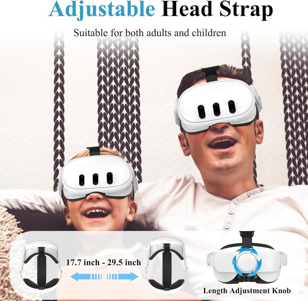 Alt view image 6 of 7 - Head Strap for Meta/Oculus Quest 3, Elite Strap Replacement for Enhanced Comfort, Reduce Facial Pressure, Ergonomic Adjustable Durable Headstrap VR Accessories for Meta/Oculus Quest 3, White