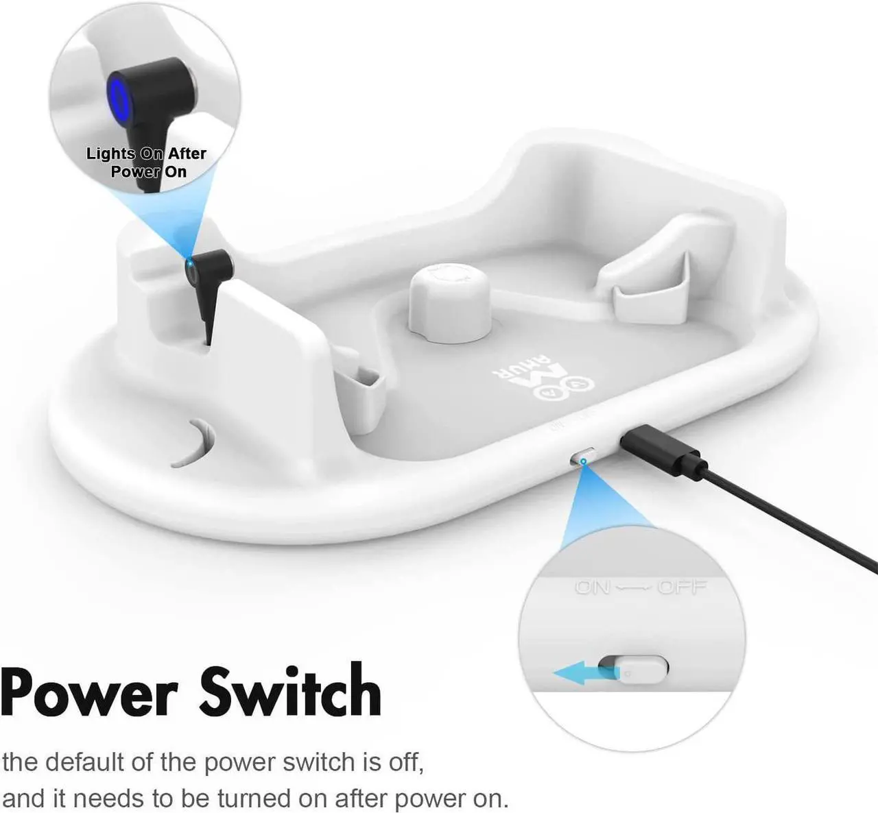 Alt view image 2 of 7 - Charging Dock for Meta Quest 2, VR Headset Charging Station and Charger Port for Meta Quest 2,Fast Charging, with Magnetic USB-C Charging Cable (White)