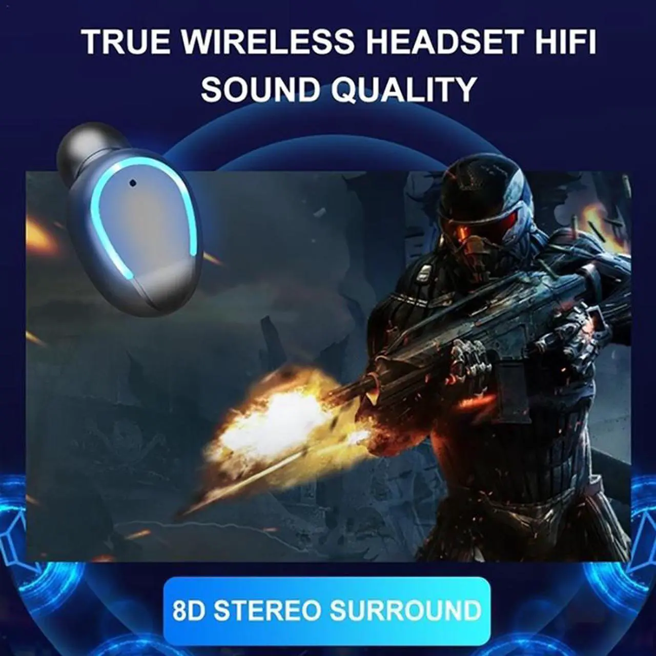 Alt view image 4 of 7 - Earphones Bluetooth Wireless Headphones Sport In Ear TWS Gaming Headset Noise Cancel True Wireless Earbuds with Mic for Iphone Samsung Sony