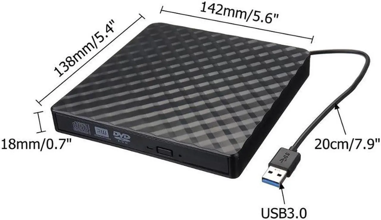 Alt view image 5 of 7 - Corrugated External USB 3.0 High Speed Slim DVD Burner Optical Drive For Any Laptop Desktop Writer Player Portable for PC Mac OS Windows 10 7 8 XP Vista