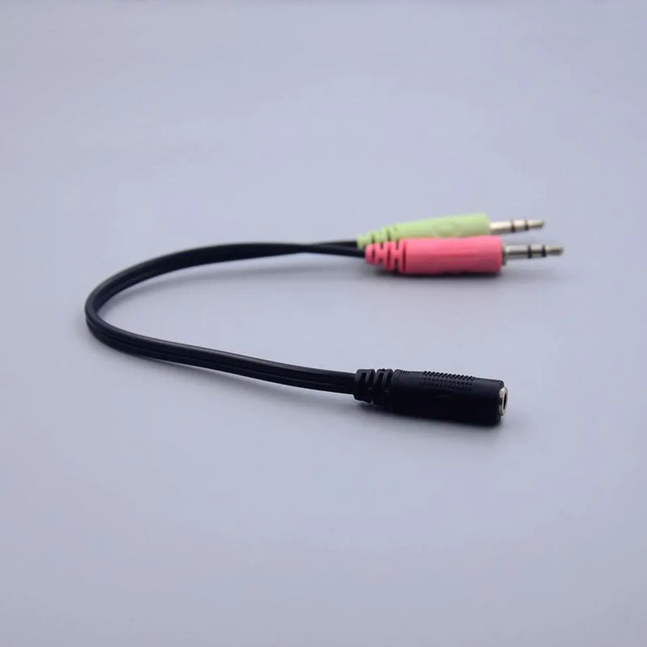 Alt view image 6 of 7 - 4Pcs 3.5mm 1 Female to 2 Male Y Splitter Cable for L/R Audio Microphone MIC PC Headset Headphone Mic Audio Y Splitter Flat Cable Headphone Splitter Smartphone Gaming Headset to PC Adapter