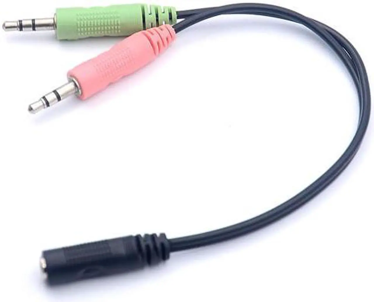 Alt view image 7 of 7 - 4Pcs 3.5mm 1 Female to 2 Male Y Splitter Cable for L/R Audio Microphone MIC PC Headset Headphone Mic Audio Y Splitter Flat Cable Headphone Splitter Smartphone Gaming Headset to PC Adapter