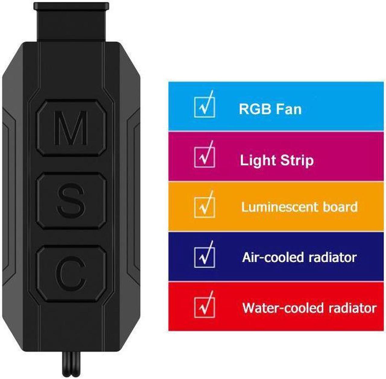 Alt view image 7 of 7 - Wireless IR Remote 5V RGB Controller,5V 3 Pin to SATA AURA RGB Controller for Computer PC Cooling Fan,LED Strip,Case Fan Addressable RGB ,Water Coolers Radiators Fans