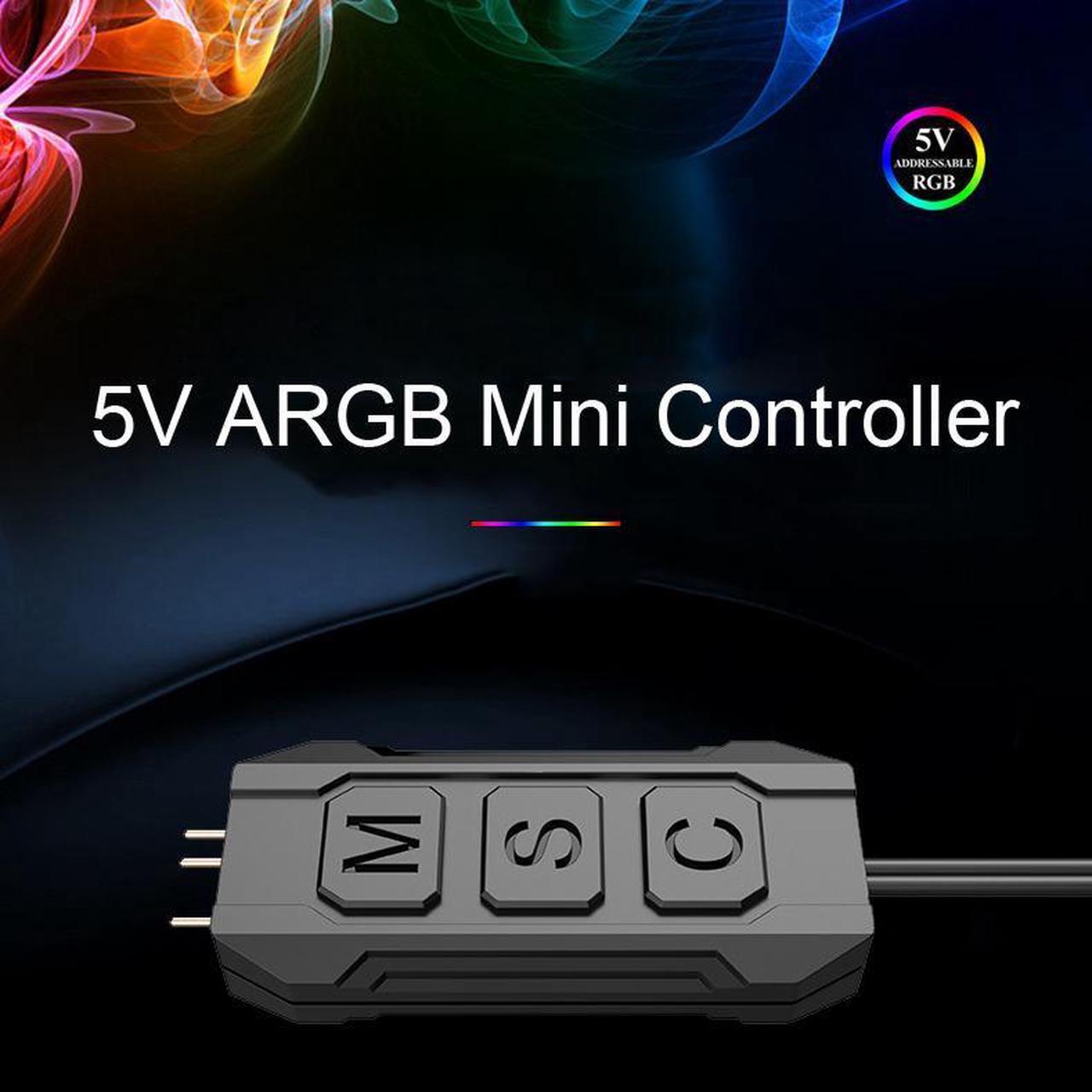 Alt view image 6 of 7 - Wireless IR Remote 5V RGB Controller,5V 3 Pin to SATA AURA RGB Controller for Computer PC Cooling Fan,LED Strip,Case Fan Addressable RGB ,Water Coolers Radiators Fans