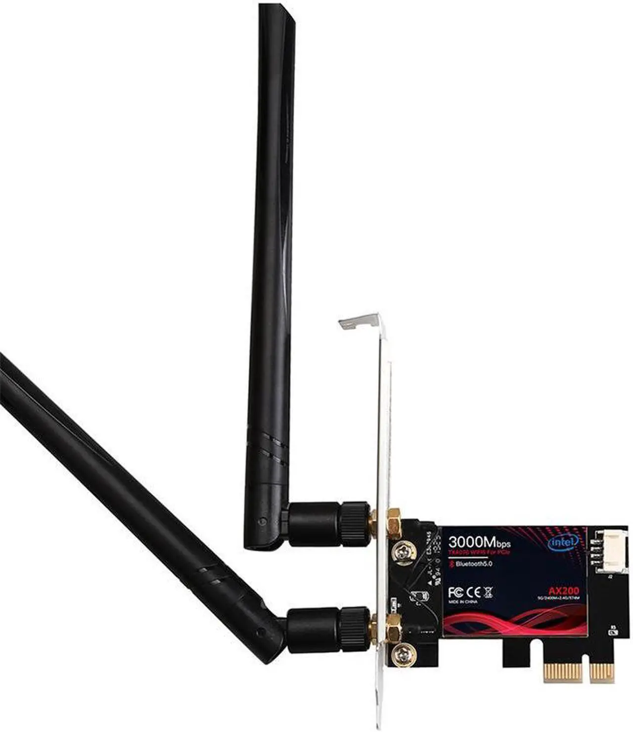 Alt view image 2 of 7 - Dual Band 5G 2.4G Bluetooth 5.0 Wifi 6 PCI-e Network Card 3000Mbps Wireless Wifi6 PCI Express Dual Frequency Receiver Antenna Ethernet Launcher Intel AX200 for Win 10 64Bit only