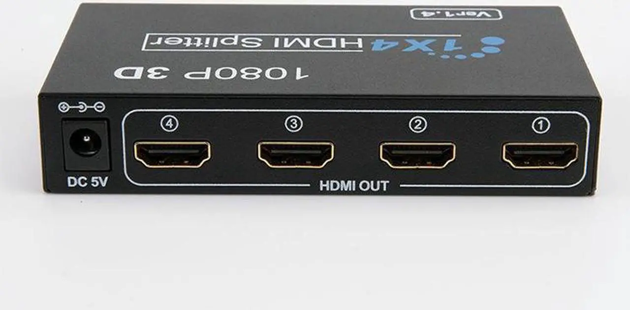 Alt view image 7 of 7 - HDMI Video Splitter 1x4 HDMI Splitter 1080P 3D Video Switch 1 in 4 Out Amplifier Display For HDTV DVD PS3/4