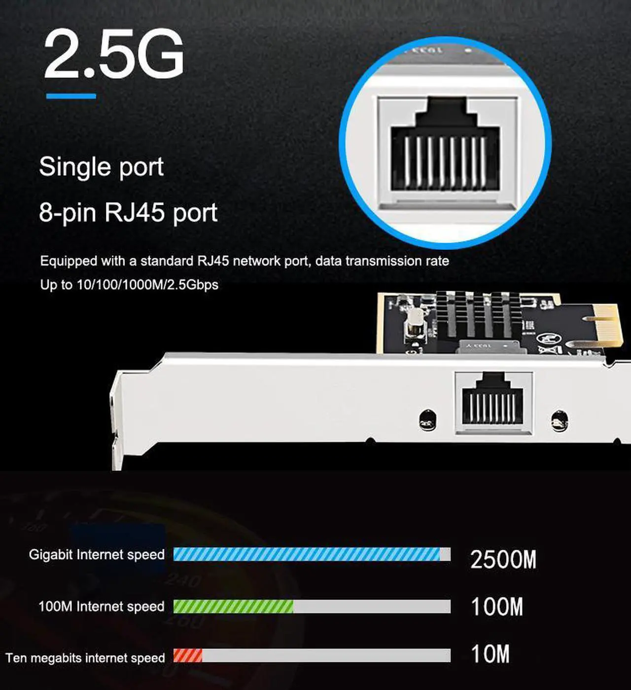 Alt view image 5 of 7 - RTL8152 Chipset Gaming PCIE Card PCI Express 2500Mbps Gigabit Network Card 100/1000M/ 2.5G RJ45 PCIe Network Adapter