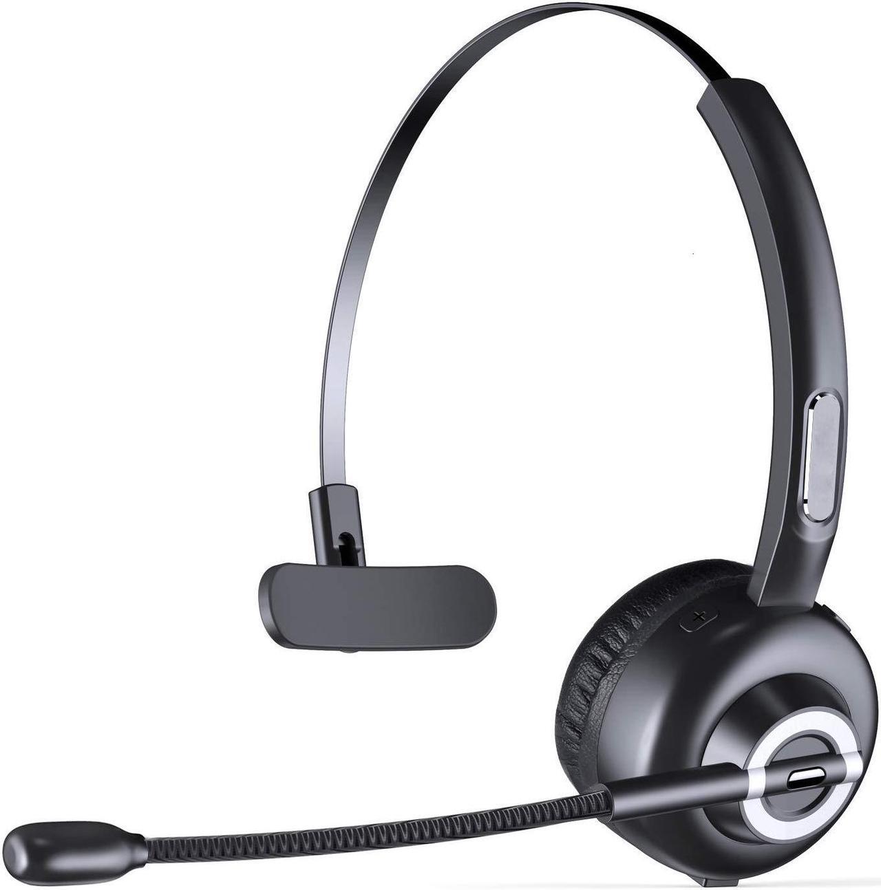 Alt view image 2 of 7 - Bluetooth Call Center Headset Telephone Handsfree Noise Cancelling Wireless Office Headphones with Microphone 17h Talking