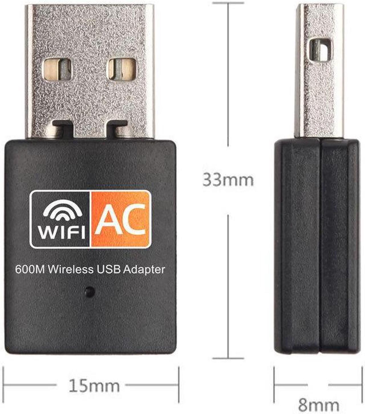 Alt view image 5 of 7 - 2.4Ghz/5.8Ghz USB Wireless/WiFi AC Adapter Dual Band 600Mbps Mini Network Card USB2.0 Wi-fi Adapter Support 802.11b/g/n