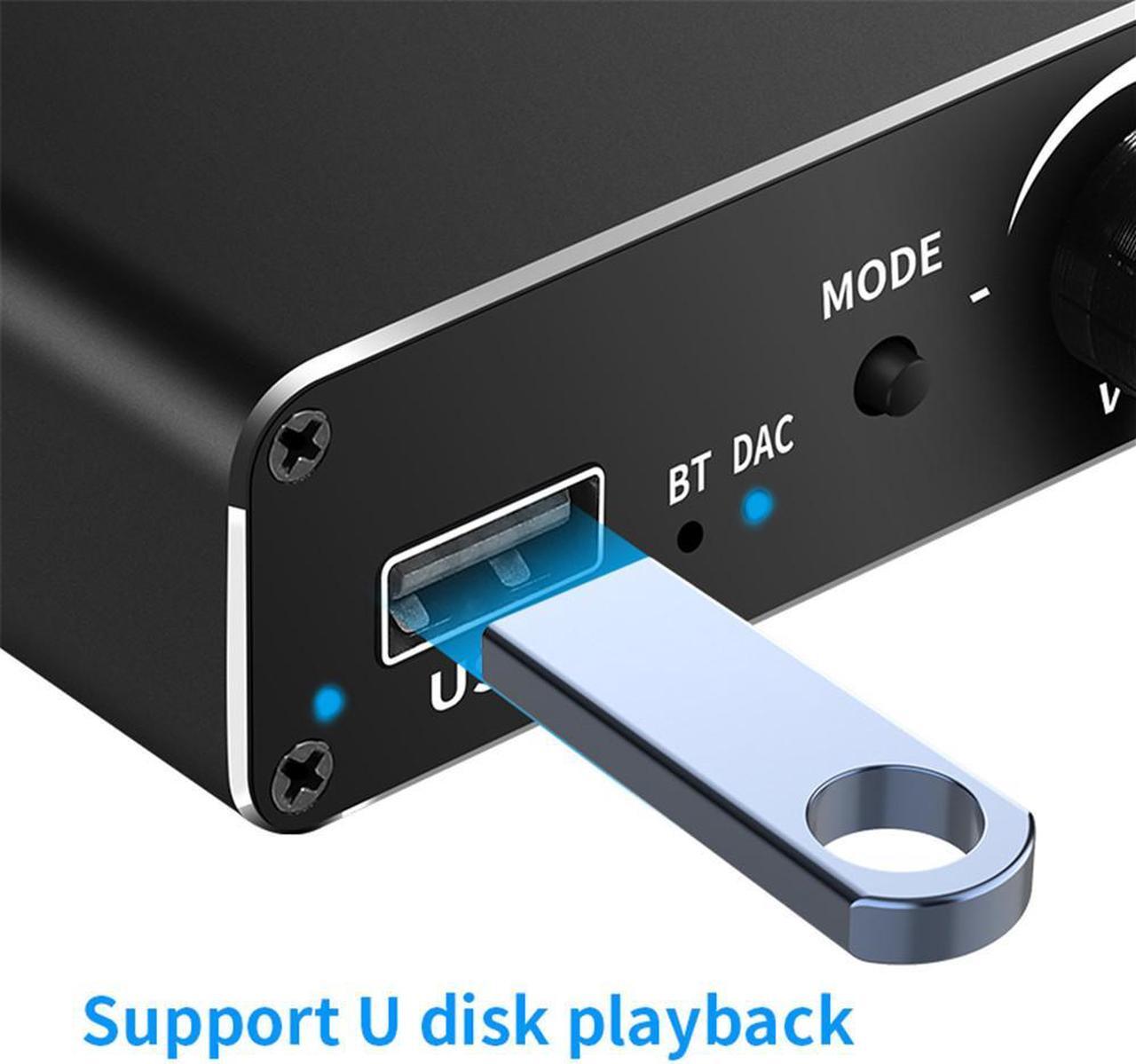 Alt view image 5 of 7 - DAC Bluetooth 5.0 Receiver Audio Converter Digital to Analog U Disk Play Toslink Optical Coaxial to Stereo 3.5mm R/L for HDTV,TV,Speaker,Amplifier,Headphone