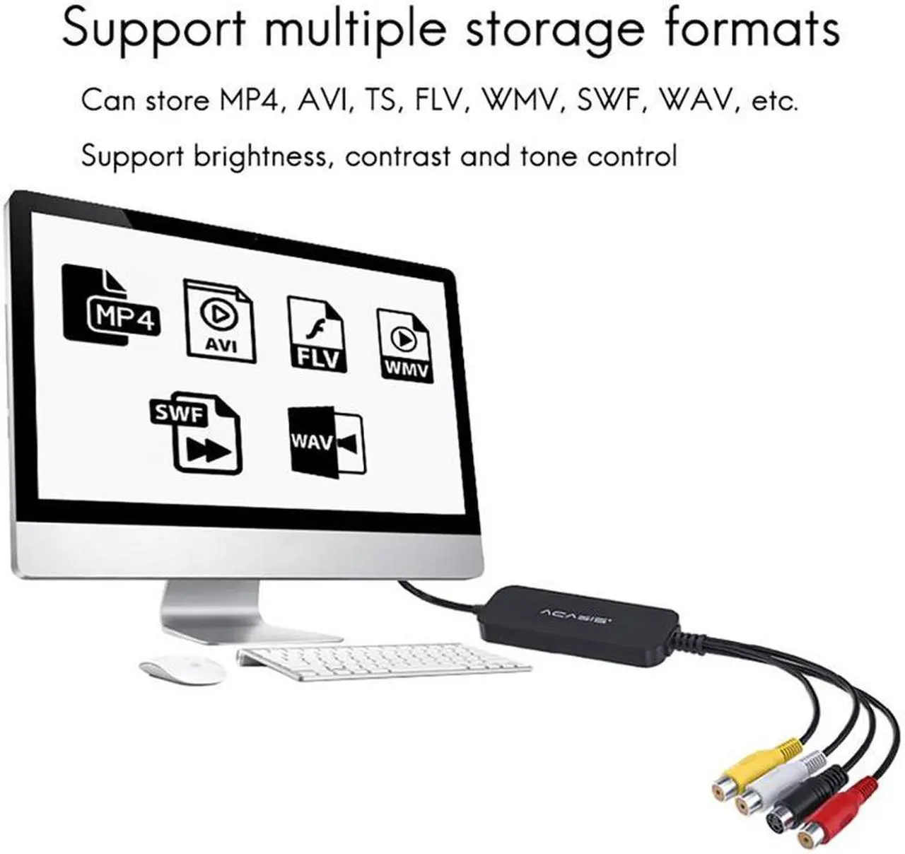 Alt view image 3 of 7 - USB 2.0 Audio Video Converter Capture Card Adapter Grabber Transfer USB2.0 to AV Video Single-Channel Capture Card VHS VCR USB TV Hi8 Game S Video to Digital DVD
