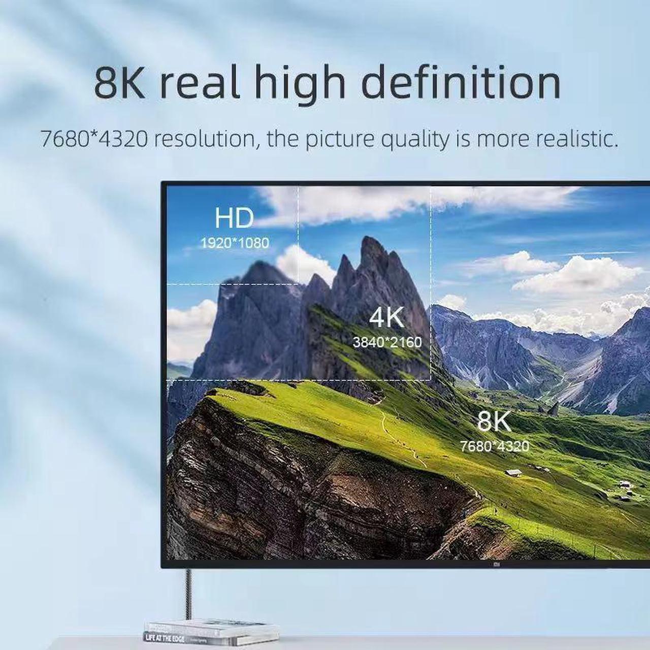Alt view image 6 of 7 - 6.56ft 8K HDMI Cable Display Projector Set-top Box Connected To TV Computer Cable HDMI 2.1 8K@60 Hz / 4K@120Hz for Xiaomi Xbox PS5 PS4 Chromebook Laptops