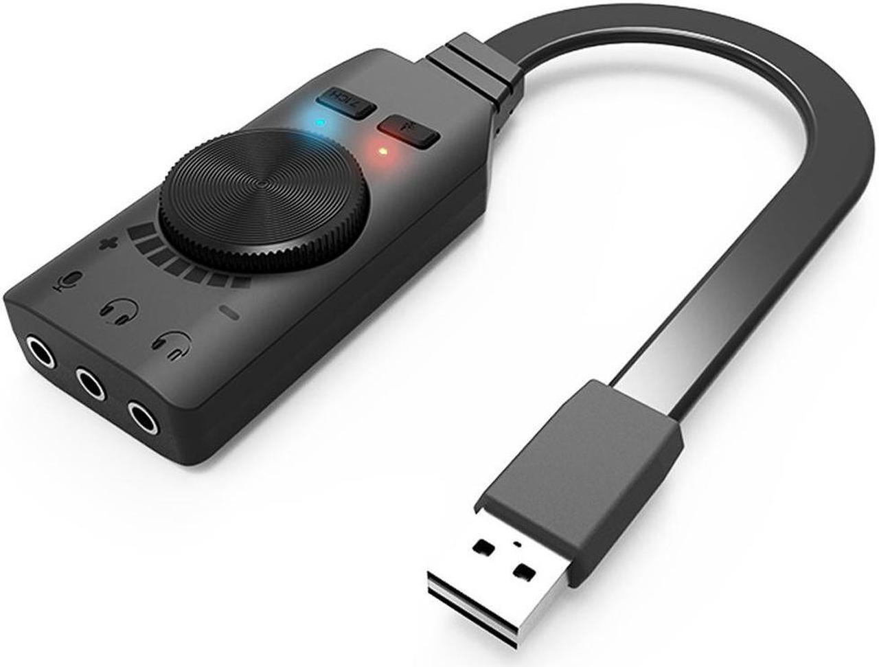 Main image of Virtual 7.1 Channel Sound Card GS3 Black Converter Adapter External USB Audio 3.5mm Headset Stereo For PC Notebook Desktop