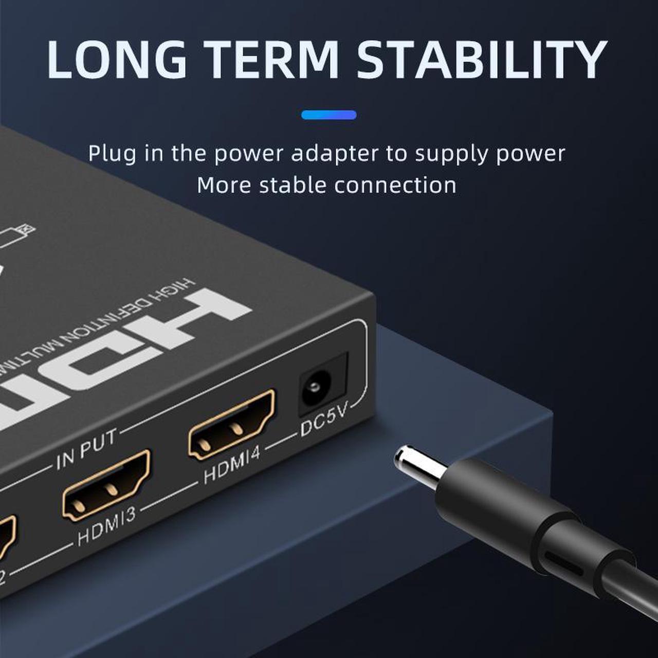 Alt view image 3 of 7 - HDMI 2.0 Matrix 4x2 HIFI with 3D Audio EDID HDMI Matrix Switcher 4 in 2 out Audio Extractor 4KHDMI Switcher Splitter
