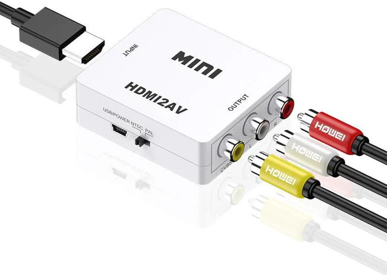 Alt view image 2 of 7 - HDMI to RCA AV CVBS Converter Scaler 1080P Adapter Cable Box for Monito L/R Video HDTV2AV HD Support NTSC PAL