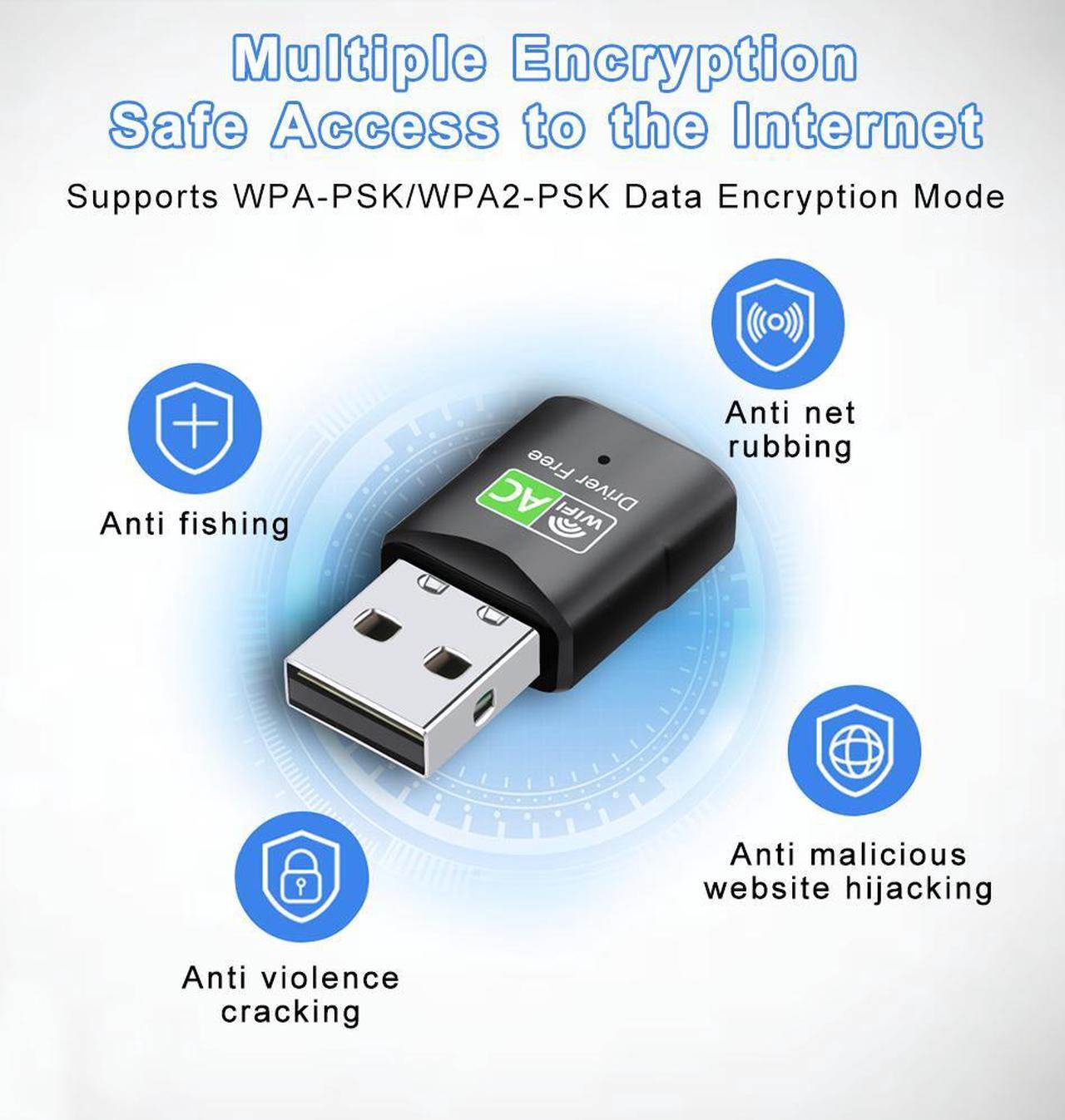 Alt view image 5 of 7 - Free Driver USB Wifi Adapter 600Mbps 2.4/5.8GHz Dual Band USB Ethernet PC Wireless Network Card Lan Wifi Dongle Receiver