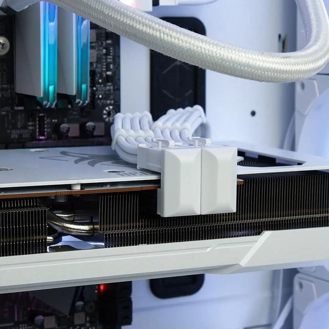 Alt view image 2 of 7 - White 8pin Graphics Card Power Connector 180° Turning Steering Head ,Computer GPU Power Supply Connector 8PIN Adapter 180° Turning(2 PACK One Positive Direction and One Negative Direction )