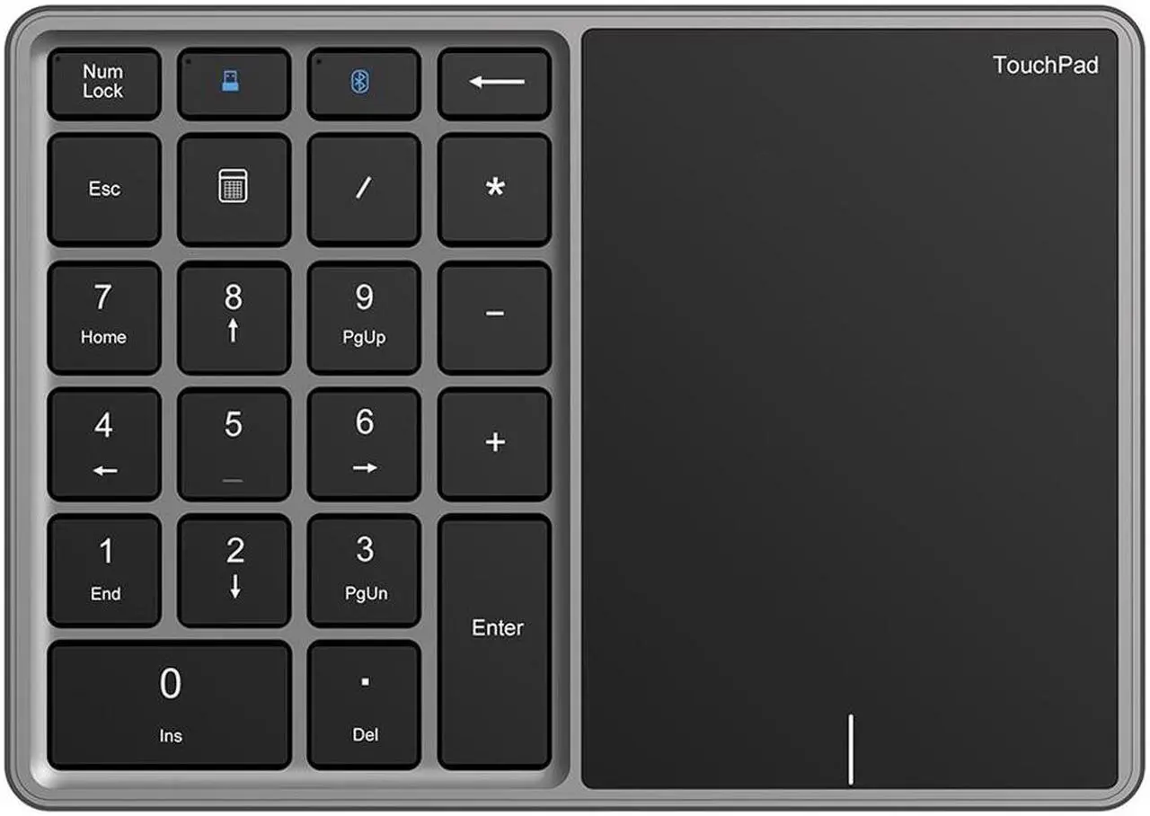 Main image of 2 In 1 Wireless Numeric Keypad Touch Mouse Pad TYPE-C Rechargeable Bluetooth 2.4G Dual Mode X Architecture Numeric Keypad
