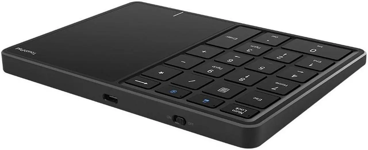 Alt view image 4 of 6 - 2 In 1 Wireless Numeric Keypad Touch Mouse Pad TYPE-C Rechargeable Bluetooth 2.4G Dual Mode X Architecture Numeric Keypad
