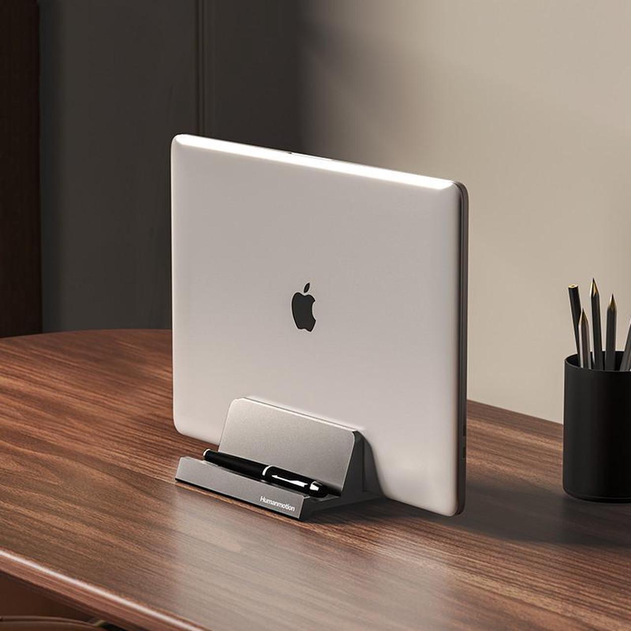 Alt view image 6 of 7 - Vertical Laptop Stand Holder Adjustable Desktop Notebook Dock 3 in 1 Space-Saving Stand for MacBook Pro Air, Laptop Accessories