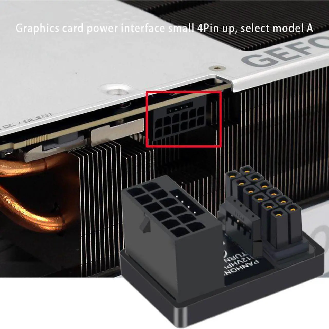 Alt view image 2 of 6 - 16P to 16P PCIe 5.0 Graphics Card Connector Adapter ATX3.0 Power Supply 12VHPWR 12+4 16P 600W Male/Female 180 Degree Steering Head - Mode A - Black