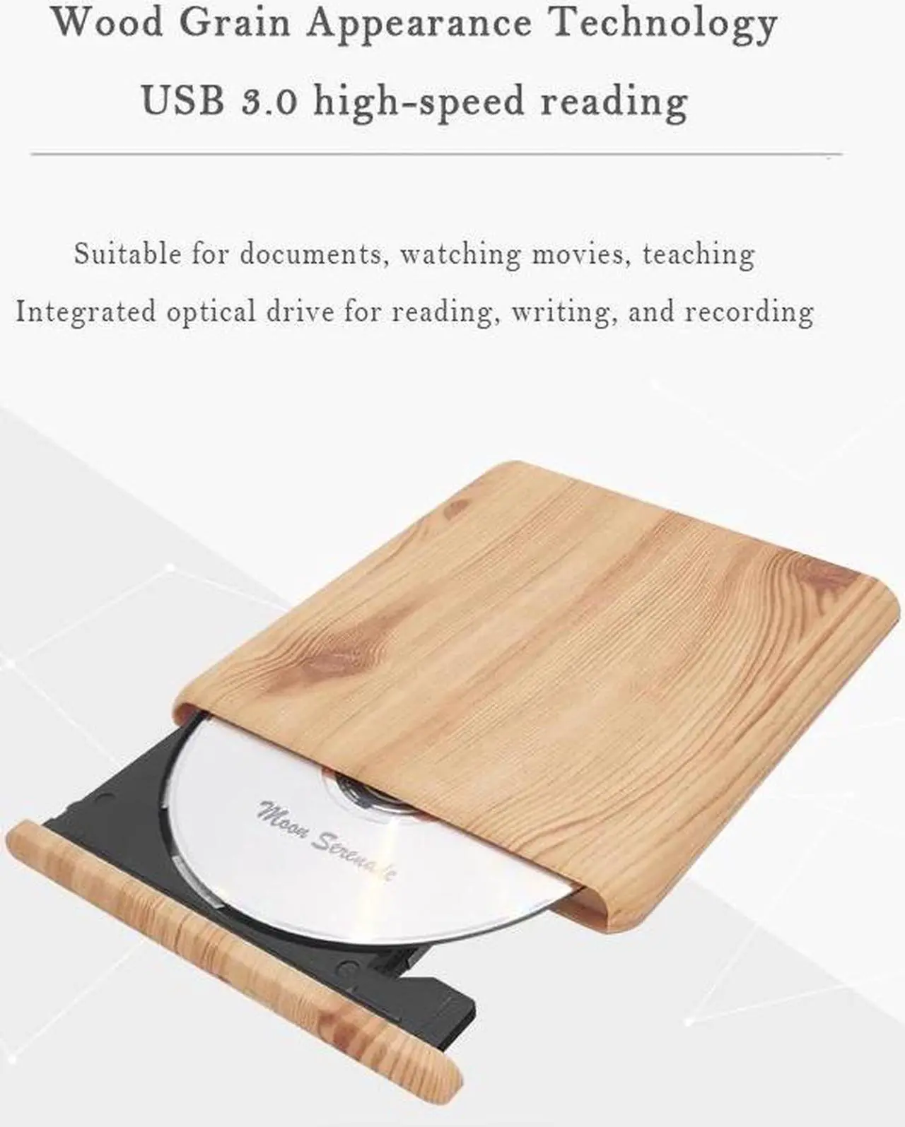 Alt view image 7 of 7 - USB 3.0 External Optical Slim Drive DVD Burner Portable Type C CD/DVD Optical Drive CD-ROM Player CD-R Reader for PC Computer Laptop Desktop