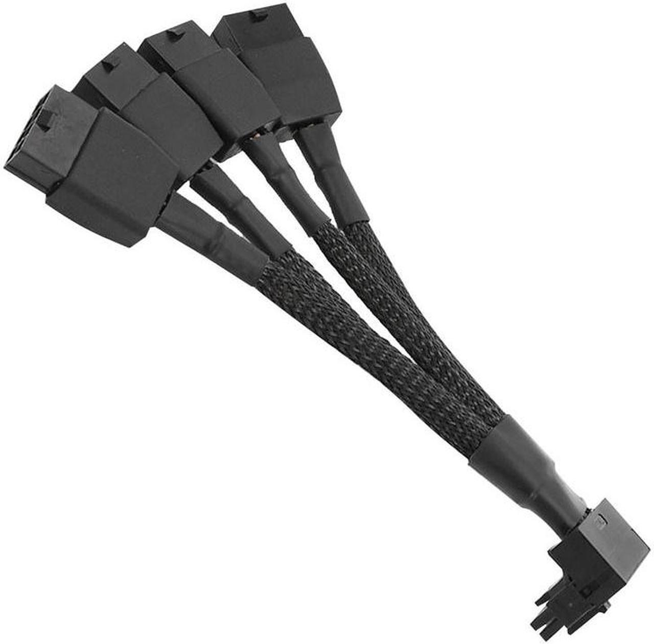 Alt view image 4 of 5 - For GPU RTX4090 RTX4080 4X8 Pin PCI-E To 16 Pin Graphics Card Power Cable 12VHPWR Connector 90 Degree Elbow Cable 5.9inch