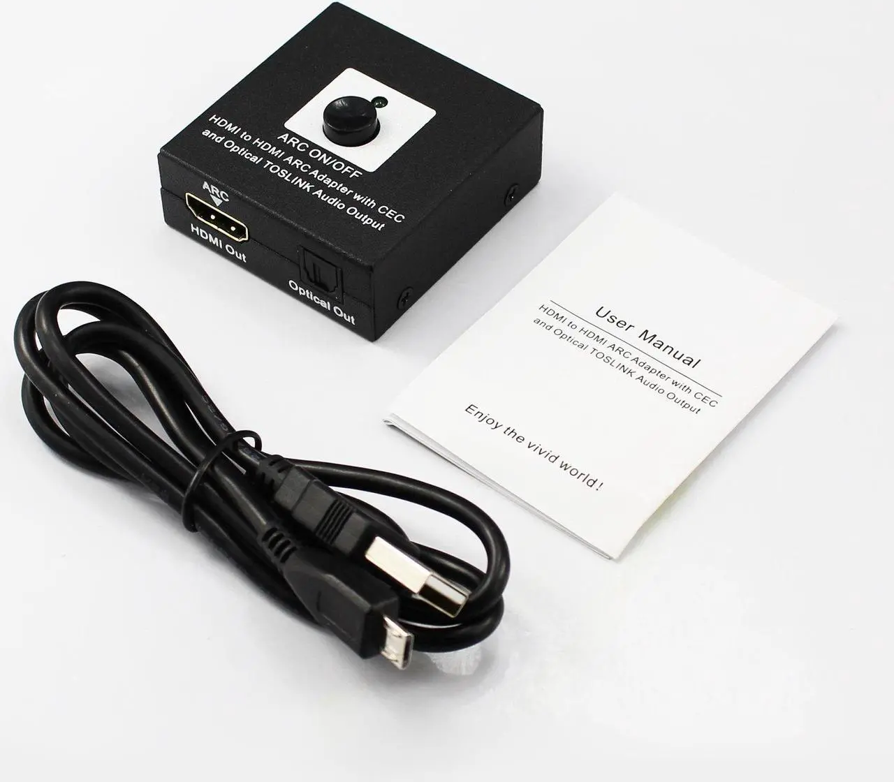 Alt view image 7 of 7 - HDMI to HDMI Audio ARC Return Converter HDMI to HDMI ARC Adapter with CEC and Optical TOSLINK Audio Output