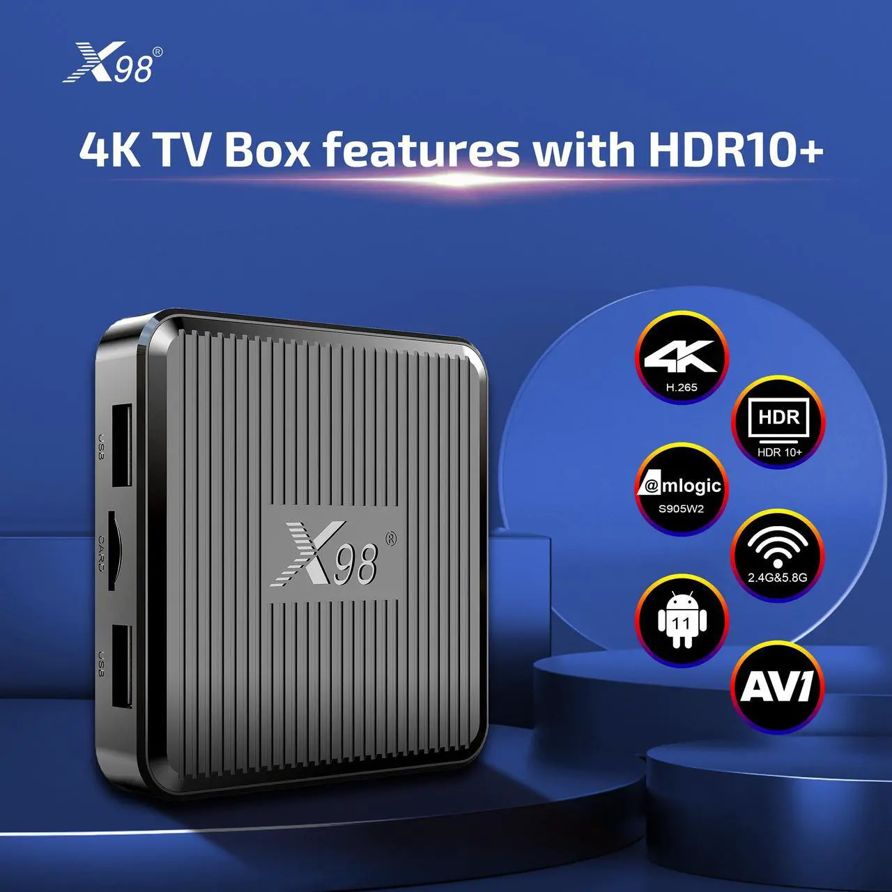 Alt view image 2 of 7 - Smart TV Box Android 11 Amlogic S905W2 Dual Wifi 4K HDR10 AV1 5G Wifi Media Player Set Top Box Android 11.0(2+16G Version)