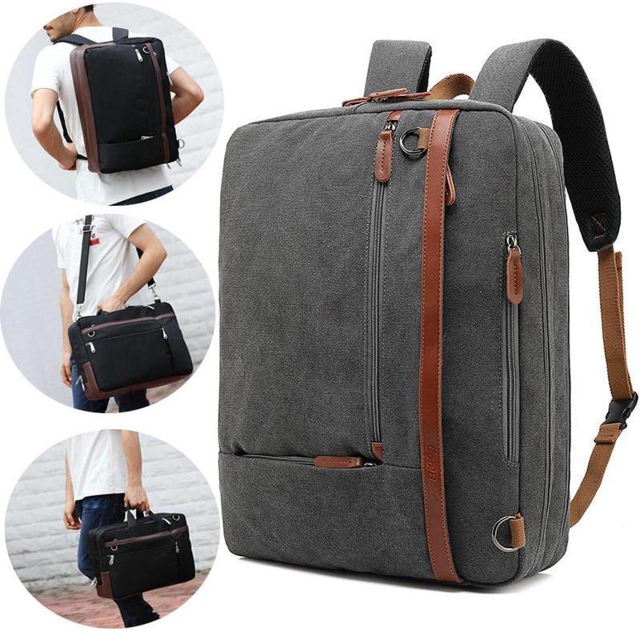 Main image of CoolBELL Convertible 17.3 Inches Laptop Bag [3 in 1] Messenger Bag Shoulder Bag Backpack Multi-functional Briefcase for Men Women Business Work Travel (Canvas Gray)