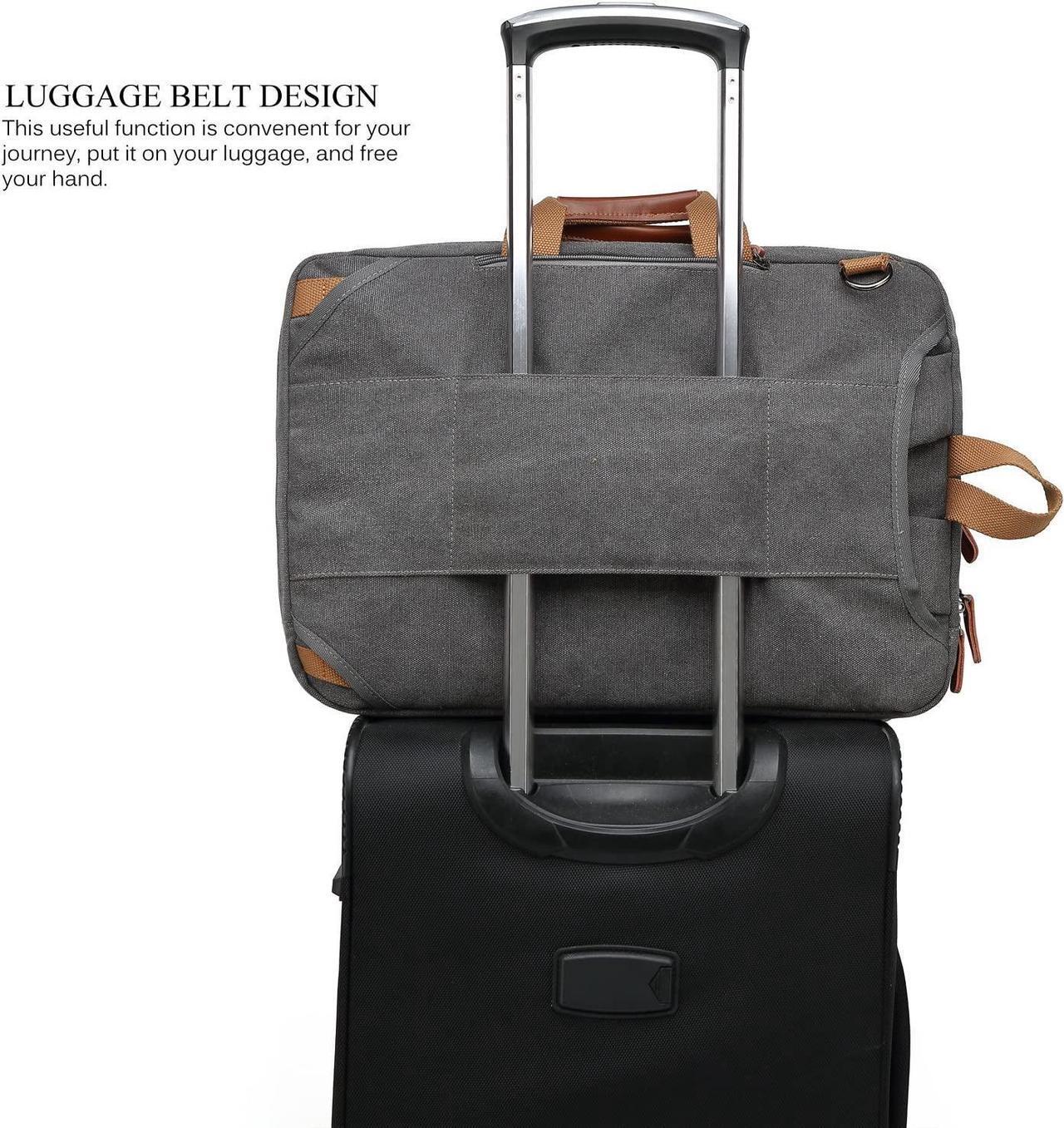 Alt view image 5 of 7 - CoolBELL Convertible 17.3 Inches Laptop Bag [3 in 1] Messenger Bag Shoulder Bag Backpack Multi-functional Briefcase for Men Women Business Work Travel (Canvas Gray)