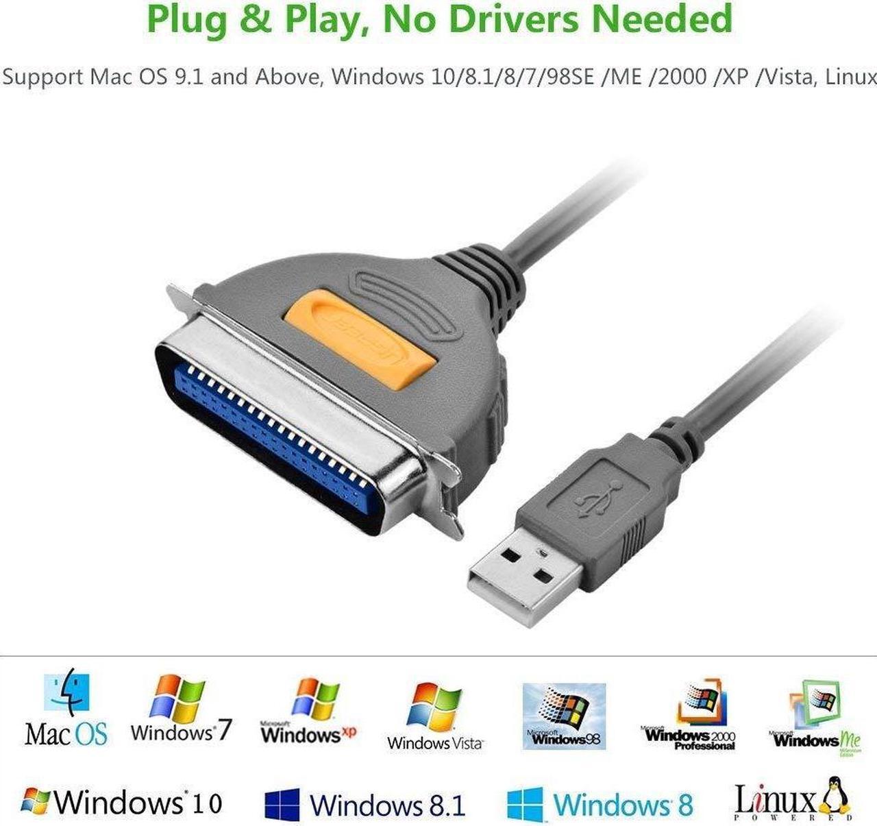 Alt view image 5 of 7 - USB to Parallel Printer Adapter Cable, USB Type A to Centronics 36 (CN36), USB to IEEE1284 CN36 Parallel Printer Adapter Cable for Printer, Inkjet, Laser etc- (1.5Meter/5Ft)