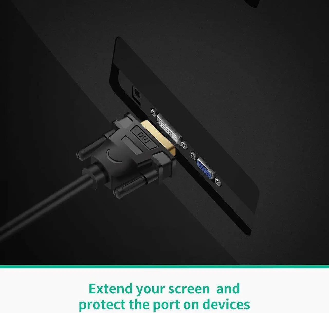 Alt view image 5 of 7 - HDMI to DVI Cable, Bi-Direction HDMI Female to DVI(24+1) Male Adapter, Support 1080P Full HD, 3D for Raspberry Pi, Roku, Xbox One, 0.22M Black