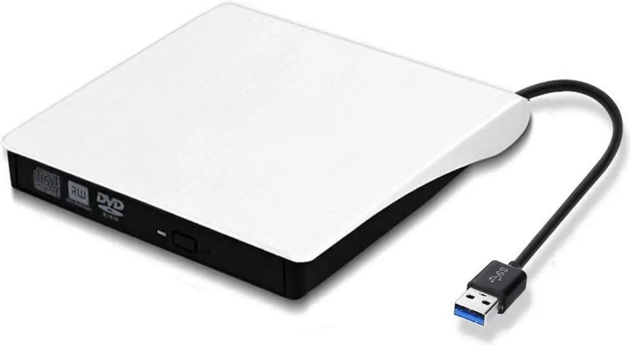 Alt view image 3 of 7 - External CD DVD Drive, USB3.0 Superdrive for PC Laptop Compact CD DVD+/- RW Burner Writer Optical Drive Support Win XP/7/8/10/2003/Vista/Linux/Mac 10 OS (White)