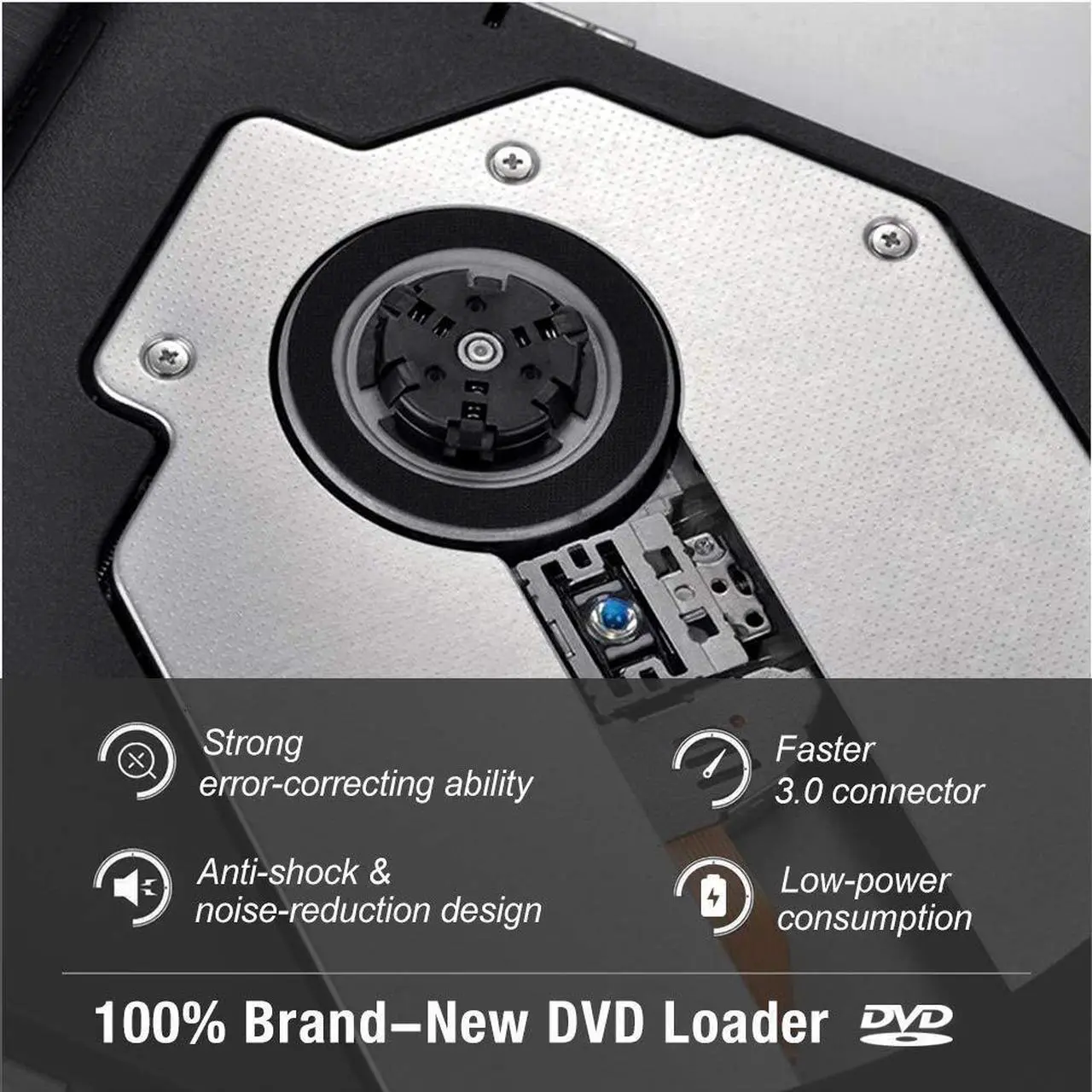 Alt view image 5 of 7 - External CD DVD Drive, USB3.0 Superdrive for PC Laptop Compact CD DVD+/- RW Burner Writer Optical Drive Support Win XP/7/8/10/2003/Vista/Linux/Mac 10 OS (White)