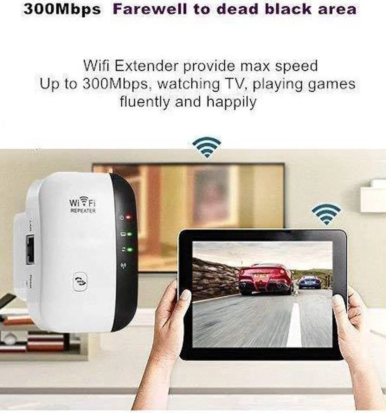 Alt view image 4 of 7 - 300Mbps Wireless WiFi Repeater/Extender/AP/WI-FI Signal Range Amplifier/Booster, Mini 2.4G Portable WiFi Signal Range Extender with WPS for Router Home