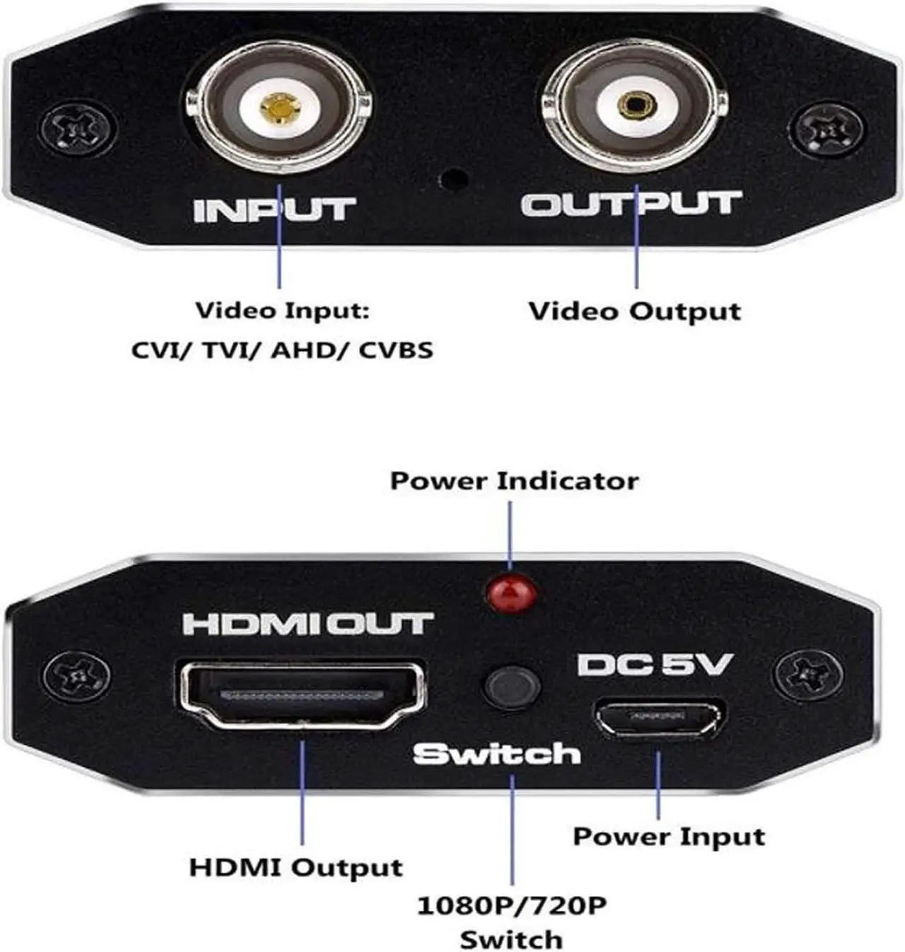 Alt view image 3 of 7 - CVI/TVI/AHD to HDMI Converter, Full HD 4K 720P/1080P/3MP/4MP/5MP/8MP AHD/TVI/CVI to HDMI Adapter, BNC(TVI/CVI/AHD/CVBS) Video Signal to HDMI Display on Monitor/HDTV