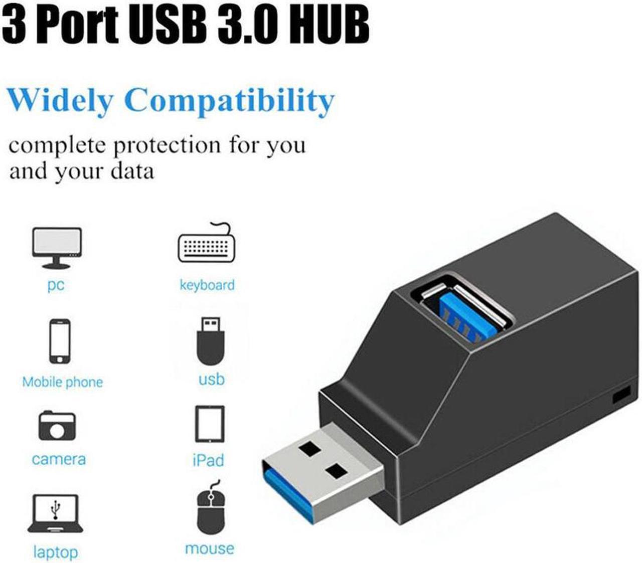 Alt view image 4 of 7 - USB 3.0 Splitter 3-Port Direct Plug-in USB HUB Adapter Extender Mini Portable 2.0+3.0 Splitter Box 3 Ports for PC Notebook Computer high-Speed U Disk Reader