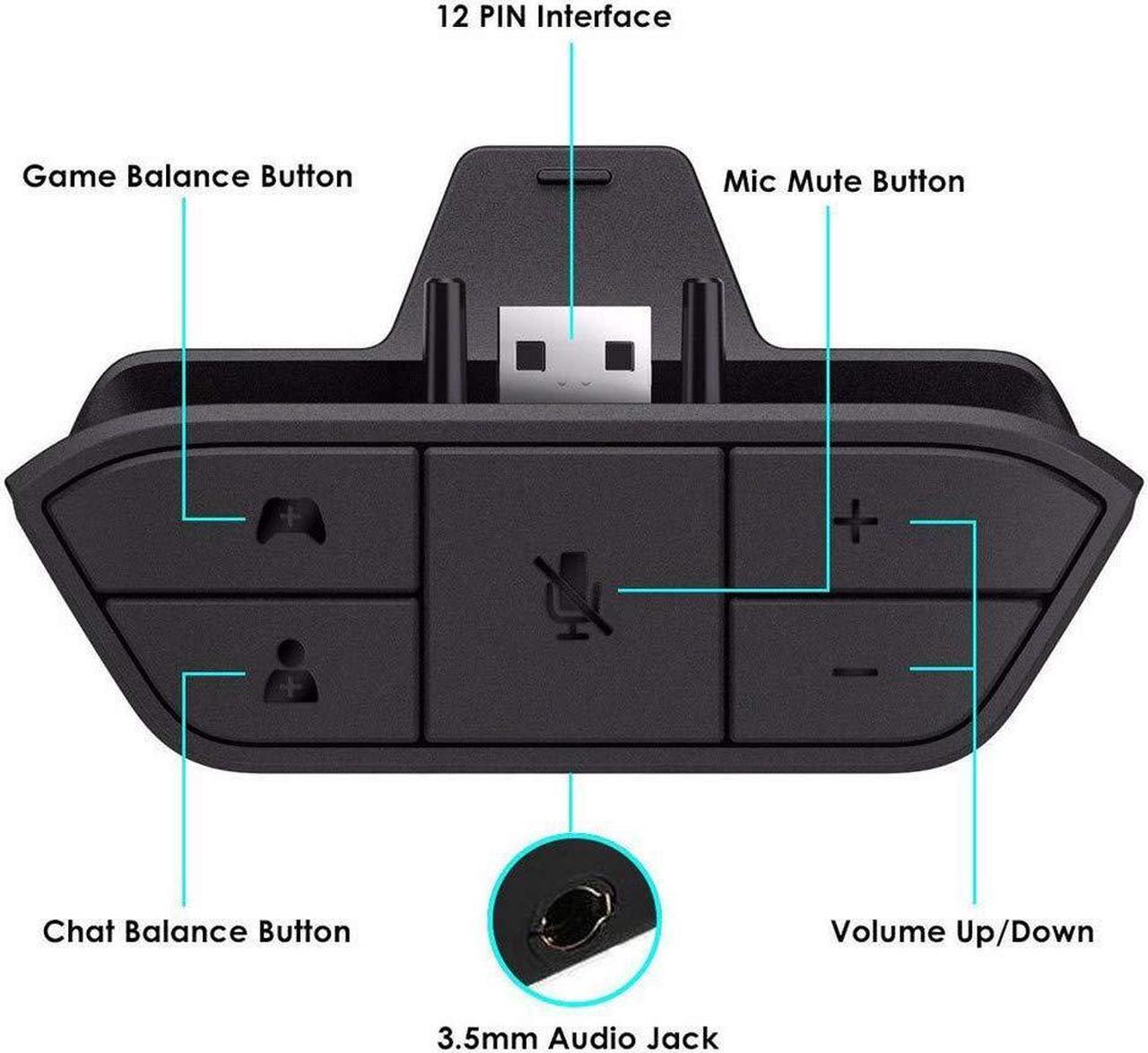 Alt view image 5 of 7 - Stereo Headset Adapter, Audio Mic Headphone Converter for Xbox One Controller