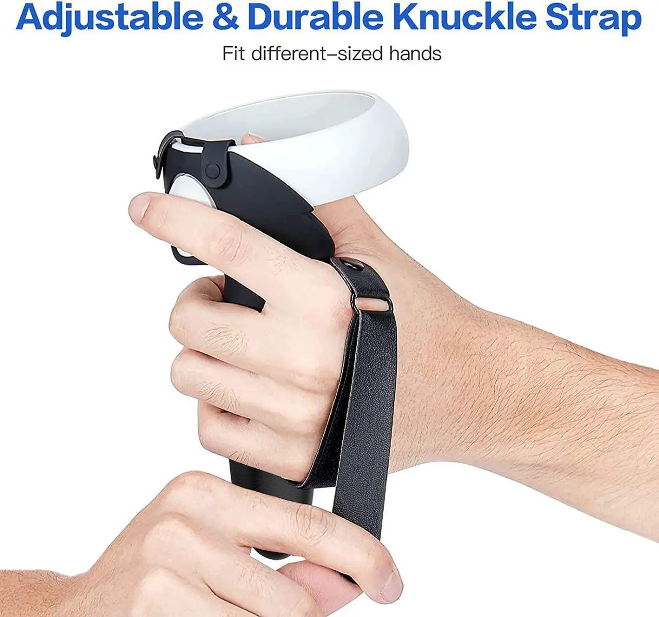 Alt view image 5 of 7 - for Oculus Quest 2 Extended Controller Grips for Larger Hands, [Battery Opening] for Quest 2 Accessories Controller Grips, Non-Slip Controller Grip Covers with Adjustable Knuckle Straps