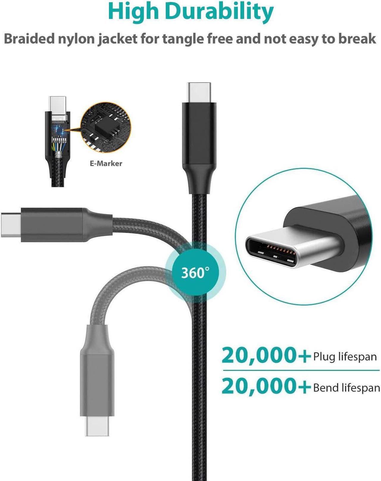 Alt view image 5 of 7 - USB C to USB C Cable 3.3ft/1M, USB 3.2 Gen 2 USB-C Cable- 4K UHD 20Gbps USB C Cable 100W PD Fast Charging Cable, Nylon Braided Type C Cable for Thunderbolt 3, Mac-Book Pro, i-Pad Pro, Galaxy S20..