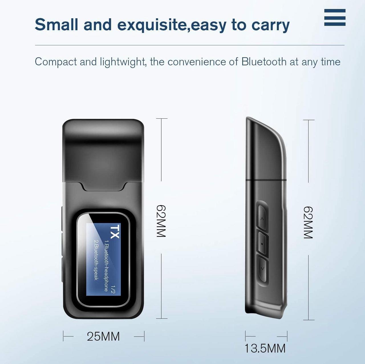 Alt view image 5 of 7 - Bluetooth Transmitter for tv,Bluetooth tv Adapter Receiver with LCD Display,USB Bluetooth tv Transmitter for TV Car PC