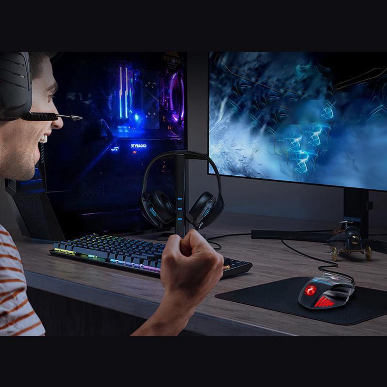 Alt view image 7 of 7 - Computer Mouse, Gamer Ergonomic Wired Gaming Mouse, USB Wired Game Mause 5500 DPI Silent Mice With LED Backlight 7 Buttons Gaming Mice For PC Laptop (Black)