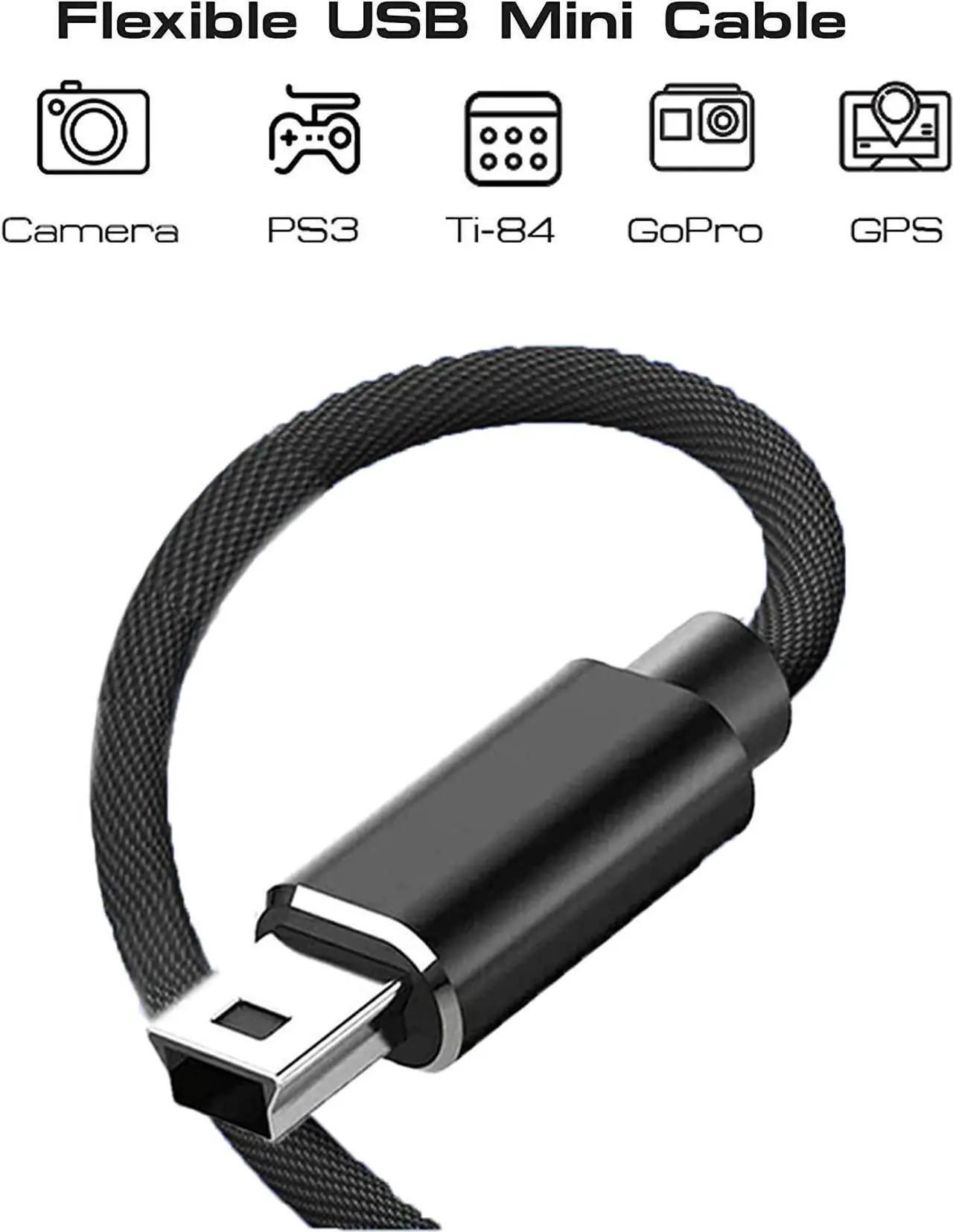 Alt view image 3 of 7 - [2 PACK] Mini USB to USB C Cable 3.3ft/1M, High Speed USB C to Mini USB C Cables Adapter 480Mbps Compatible with Mac- Book Air/i-Pad Pro/i-Mac Pro/Le-novo Yoga/H-P Dell XPS/Chrome-book/Digital Camera